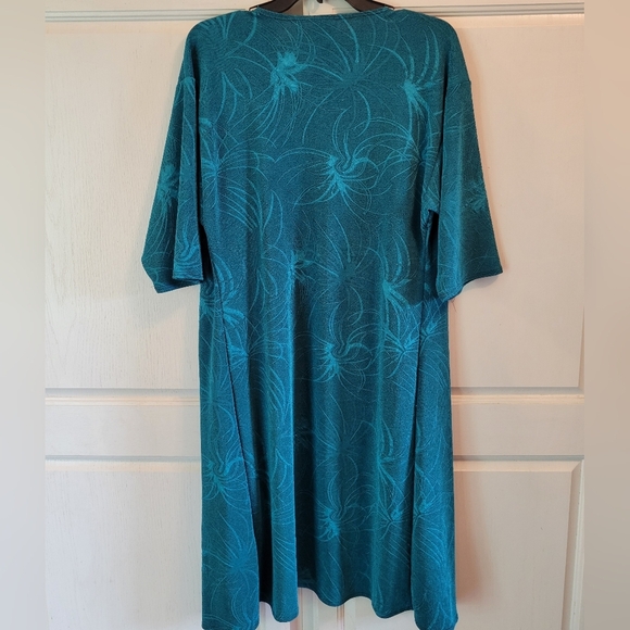 LuLaRoe Oversized Blue Green Teal Iridescent Open Front Long Cardigan - Picture 2 of 5